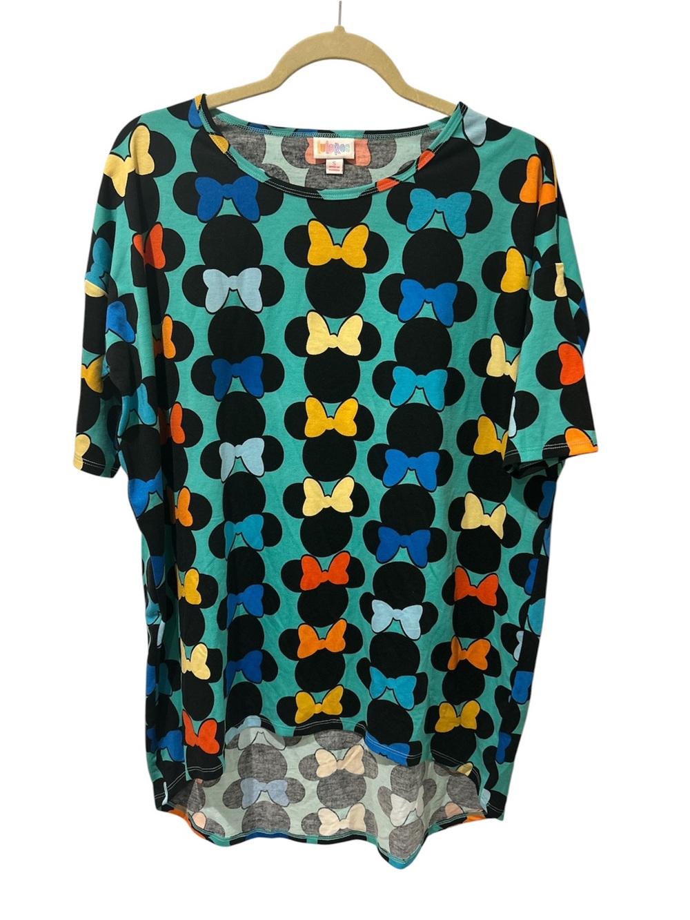 LuLaRoe Minnie Mouse Disney Themed Tunic with Bow Print OVERSIZED
